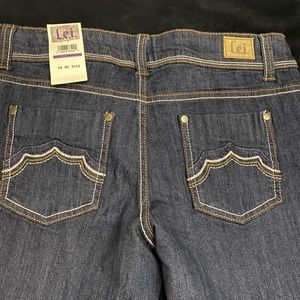 Jeans: skinny, straight leg, dark denim